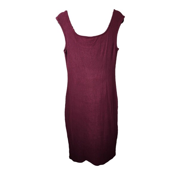 ​NWT Universal Thread Womens Size L Maroon Ribbed Knit Midi Dress Sleeveless - Picture 2 of 5